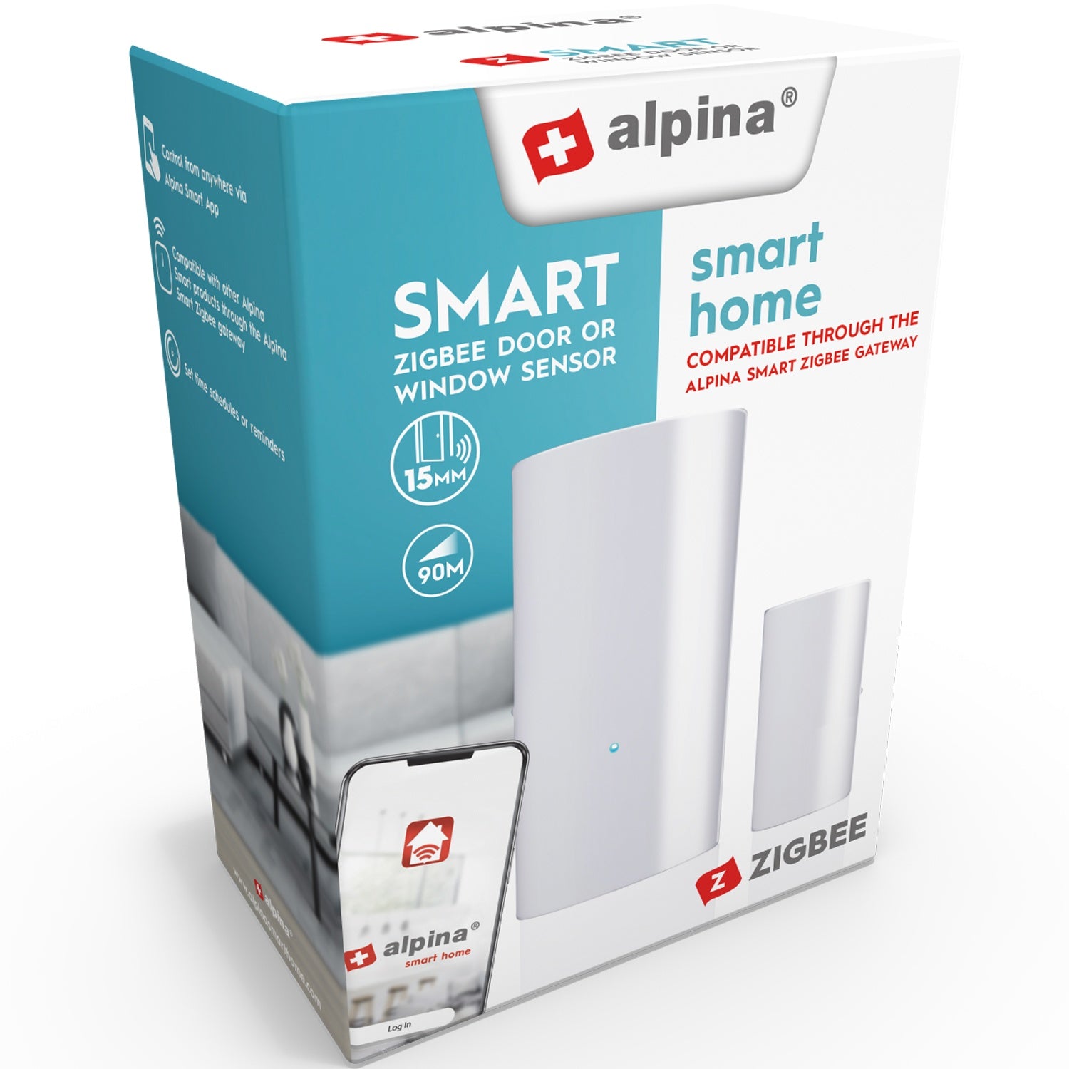 Zigbee Smart Door and Window Sensor 5.7 x 2.8 cm / 3.1 x 1.6 cm