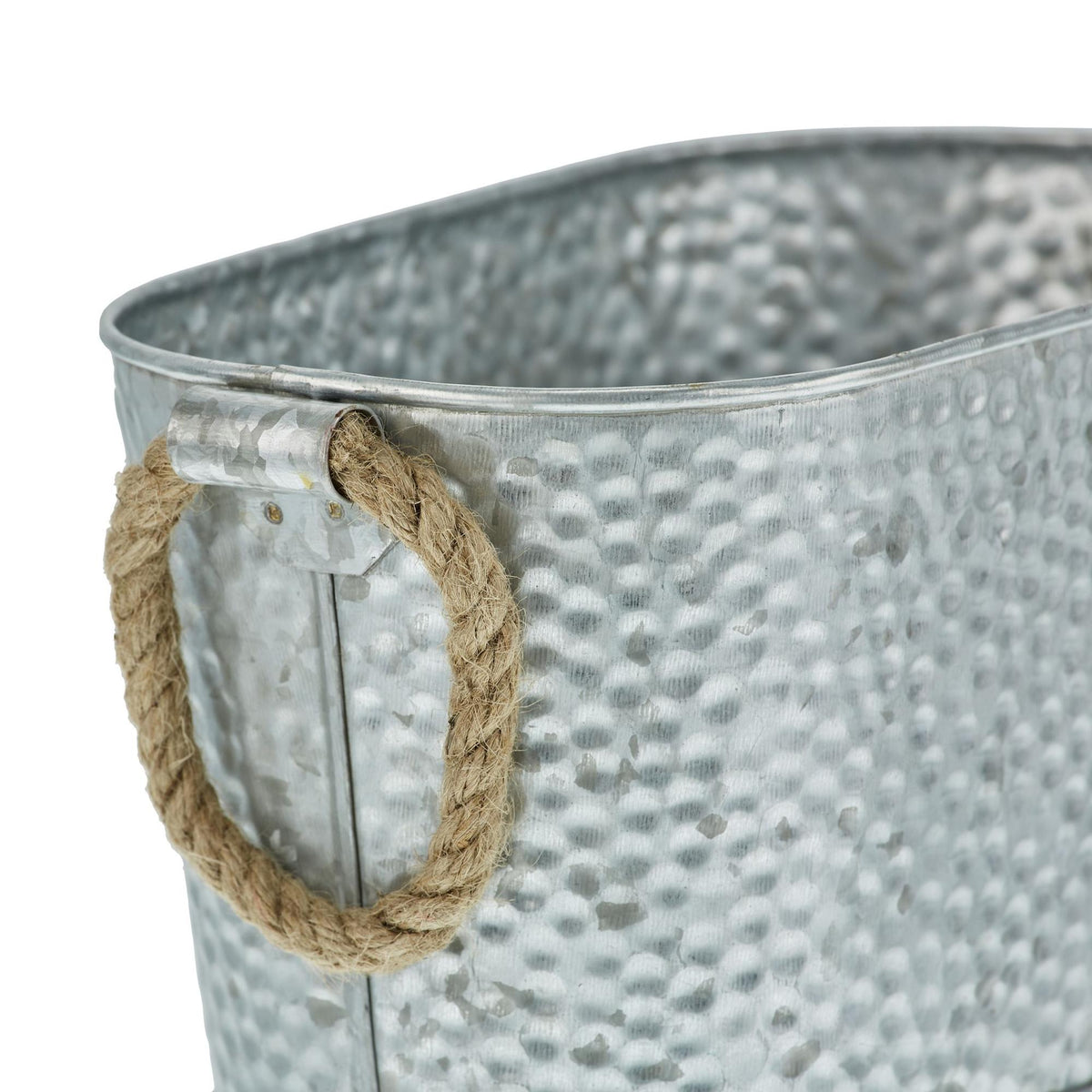Zinc tub with hammered surface, set of 2