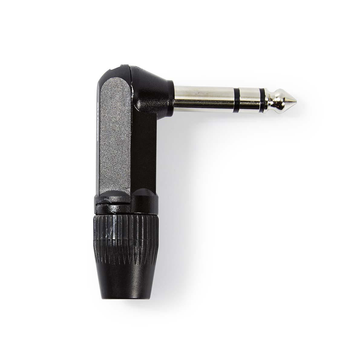 audio connector | Angled | Male | Nickel Plated | Solder | Cable input diameter: 8.0 mm | Aluminum | Black | Plastic bag | 1 pc.