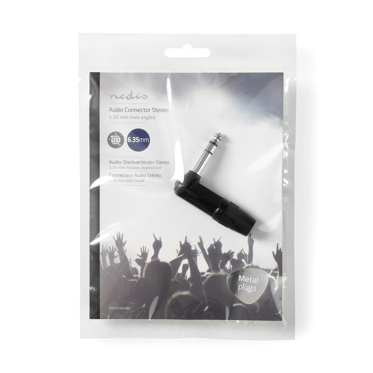 audio connector | Angled | Male | Nickel Plated | Solder | Cable input diameter: 8.0 mm | Aluminum | Black | Plastic bag | 1 pc.