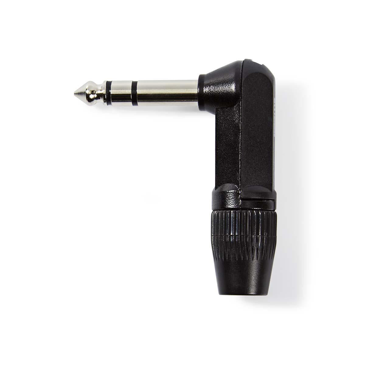 audio connector | Angled | Male | Nickel Plated | Solder | Cable input diameter: 8.0 mm | Aluminum | Black | Plastic bag | 1 pc.