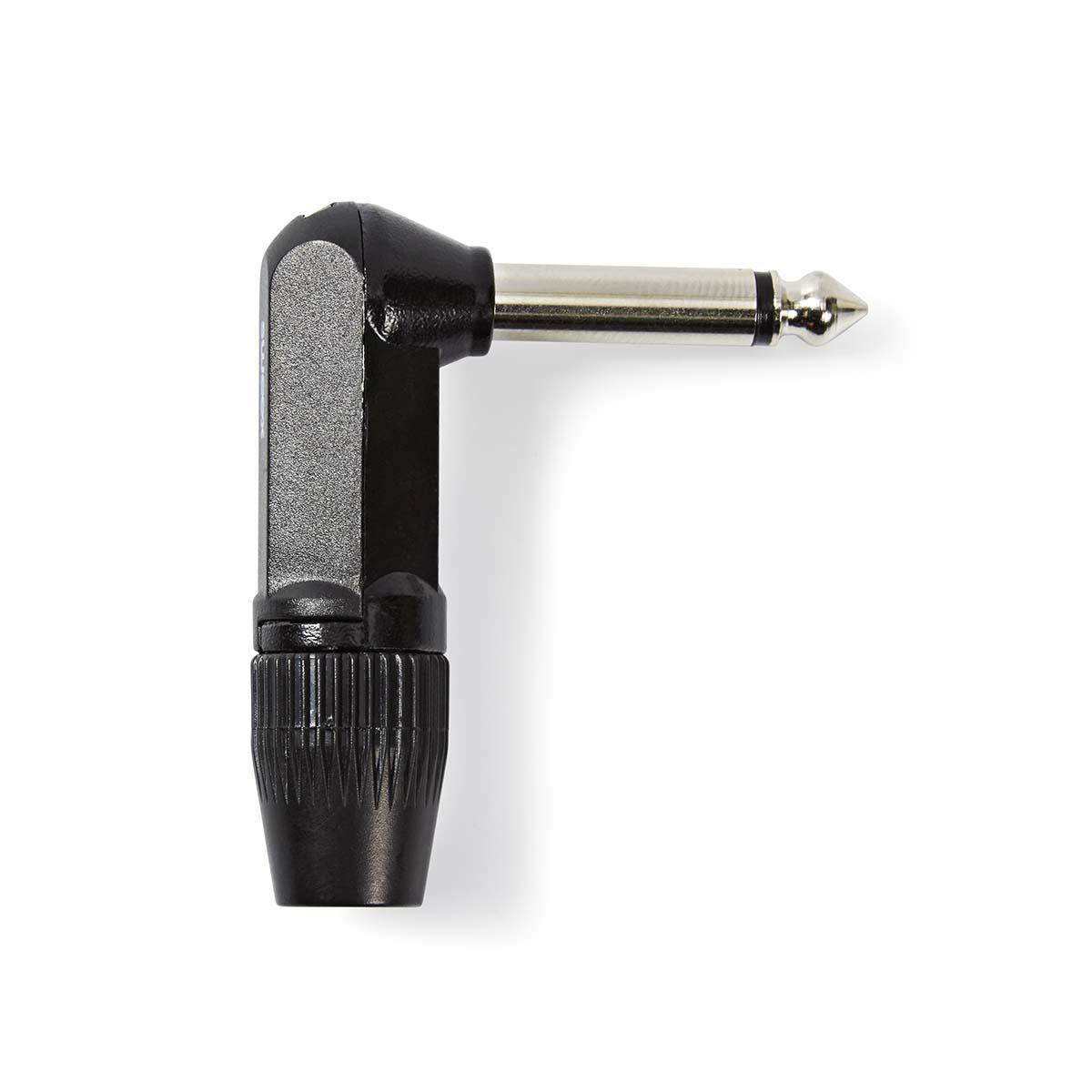 audio connector | Angled | Male | Nickel Plated | Solder | Cable input diameter: 8.0 mm | Aluminum | Black | Plastic bag | 1 pc.