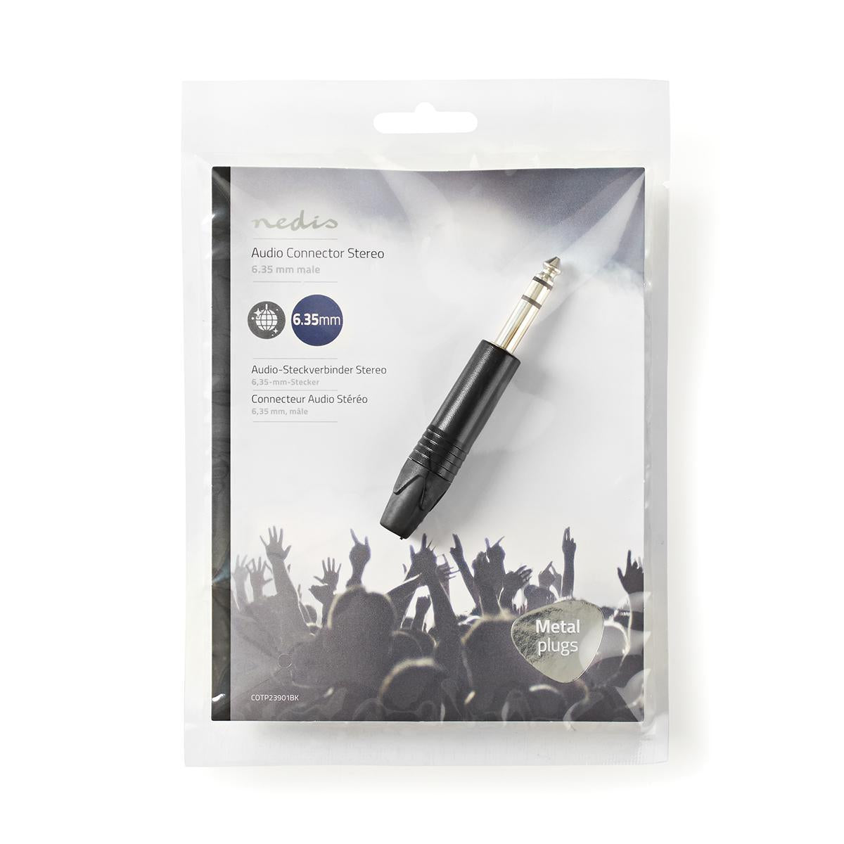 audio connector | Straight | Male | Nickel Plated | Solder | Cable input diameter: 6.0 mm | Aluminum | Black | Plastic bag | 1 pc.