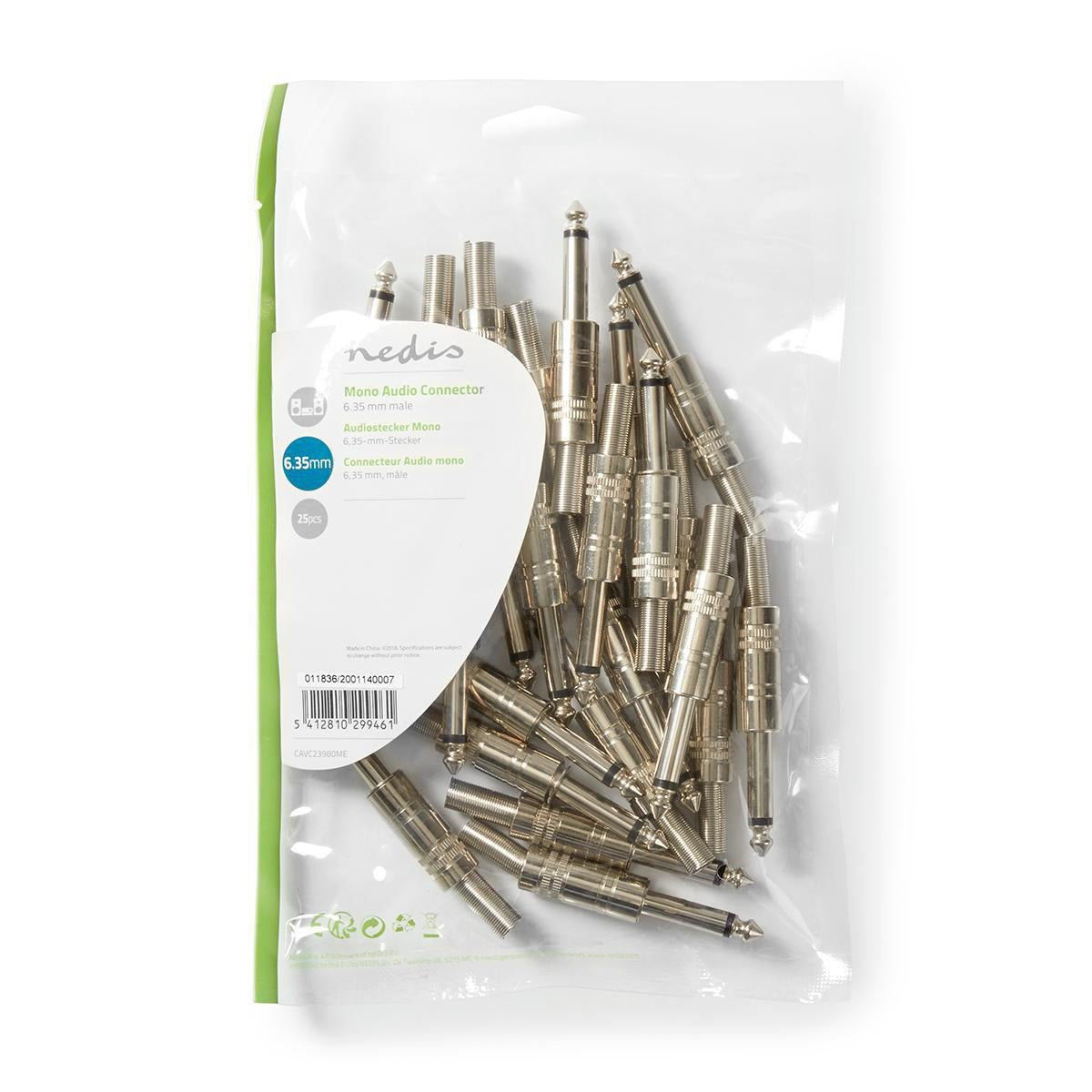 audio connector | Straight | Male | Nickel Plated | Solder | Cable input diameter: 6.8 mm | Metal | Metal | Plastic bag | 25 pcs.