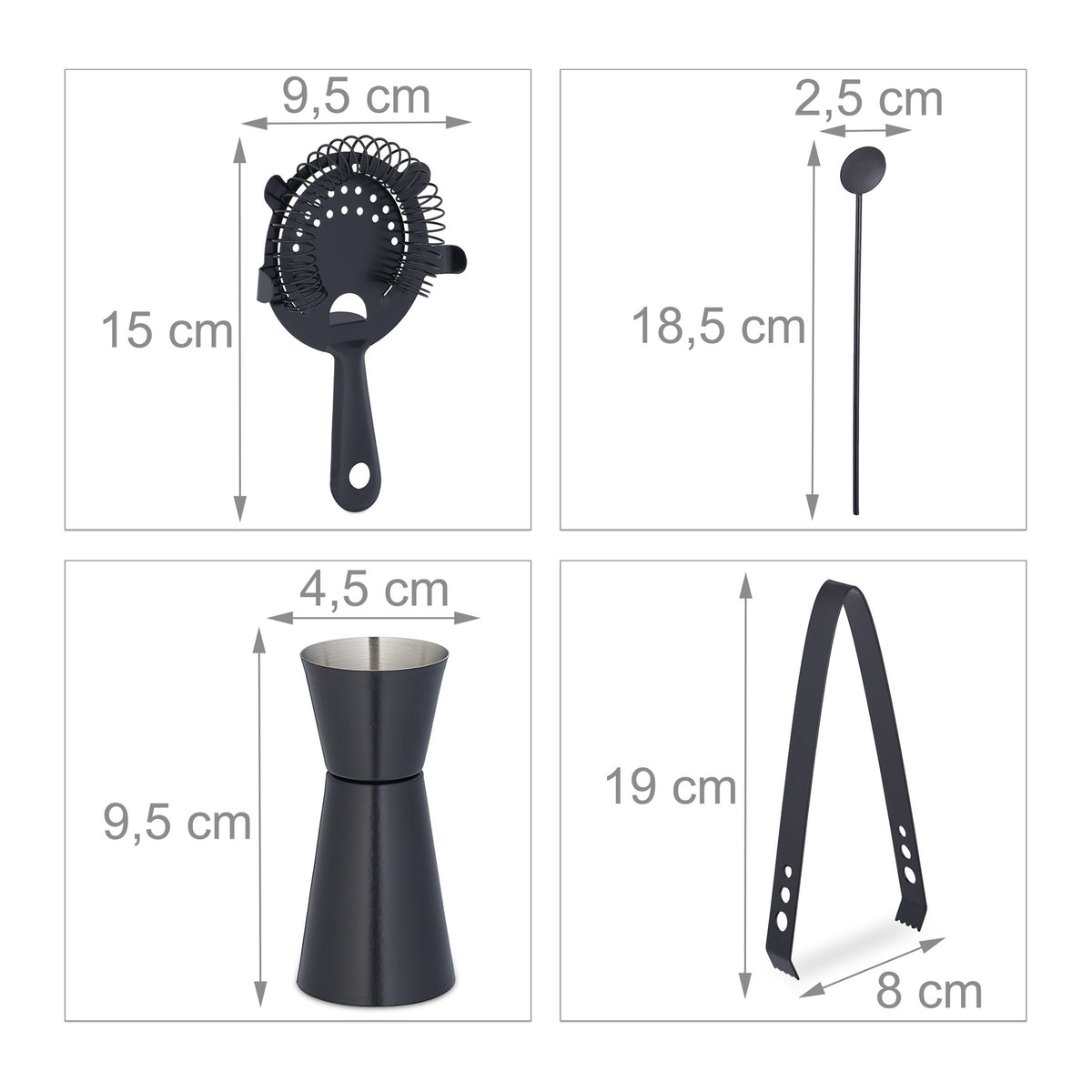 cocktail shaker set in 5 parts
