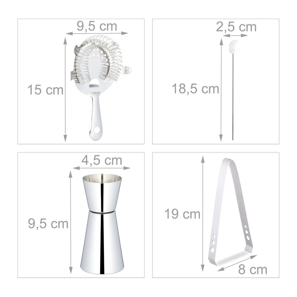 cocktail shaker set in 5 parts
