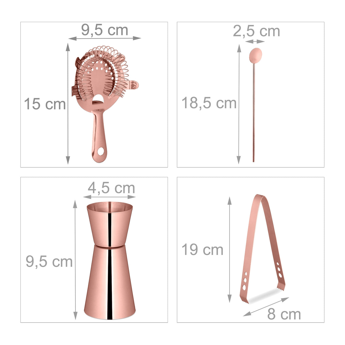 cocktail shaker set in 5 parts