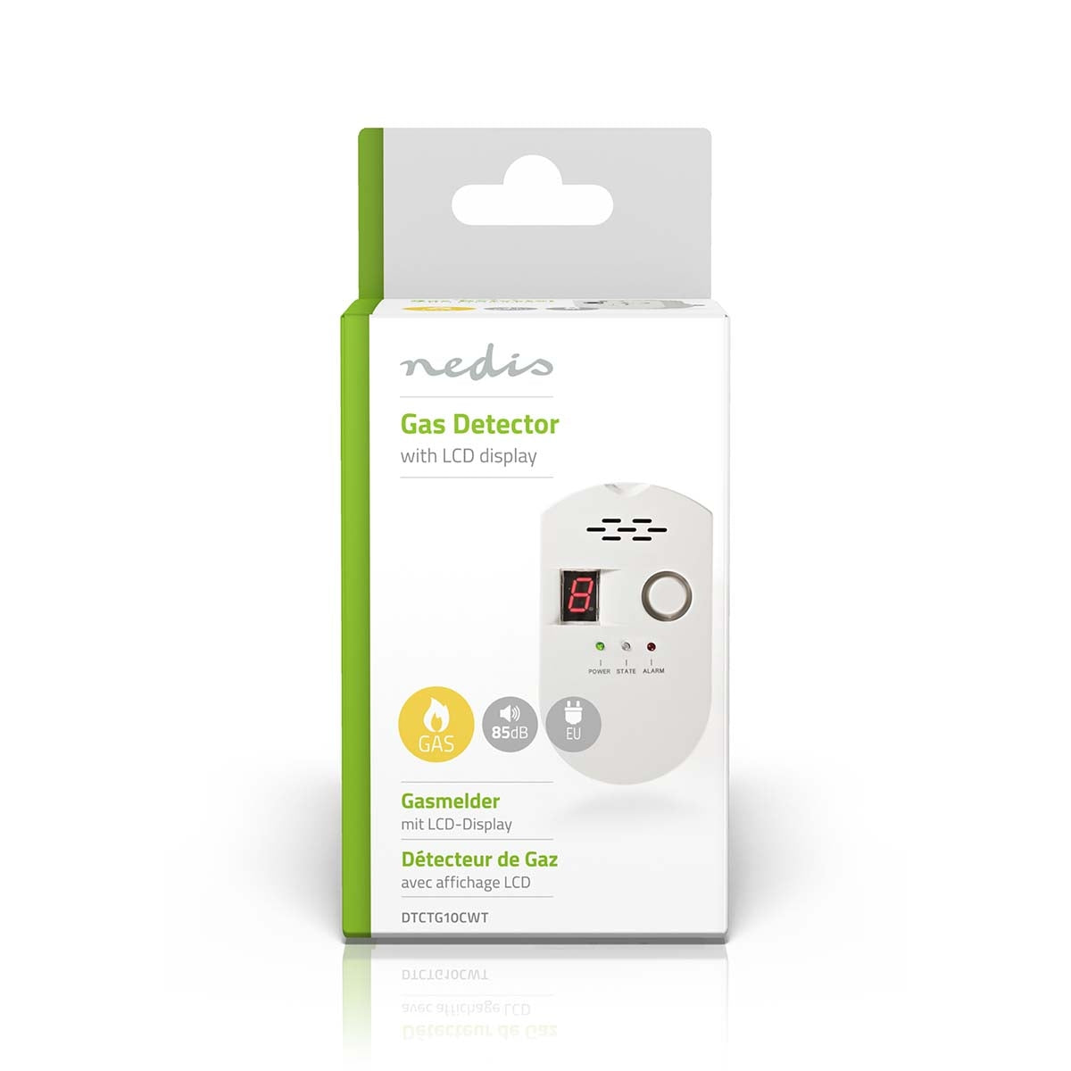 gas alarm | Power adapter | Donor life cycle: 10 years | EN compliant: EN 50194-1:2009 / EN 60950-1:2006+A11:2009+A1:2010+A12:2011+A2:2013 | 85 dB| White