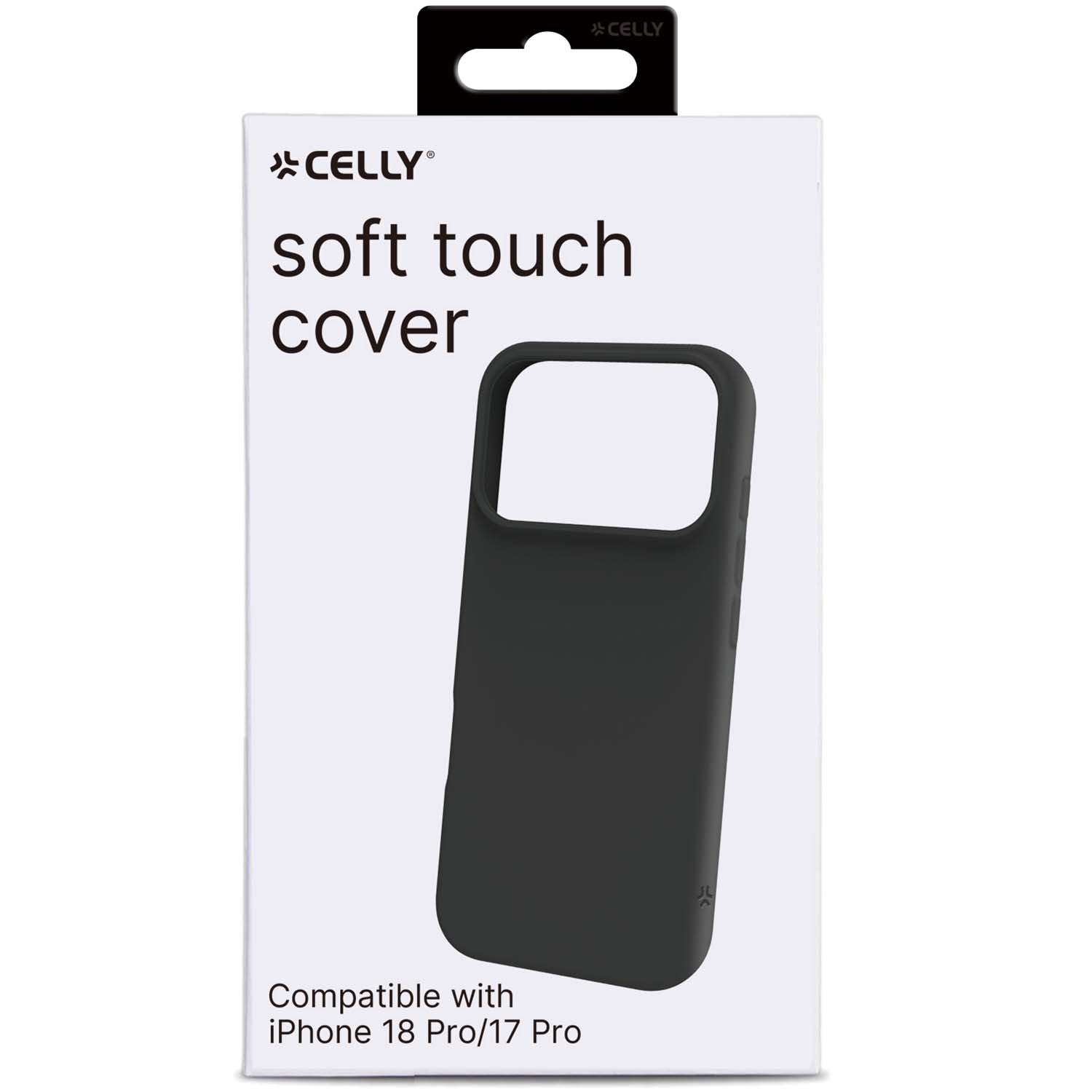 iPhone 18/17 Pro Soft Rubber Case – Black, Silky Finish