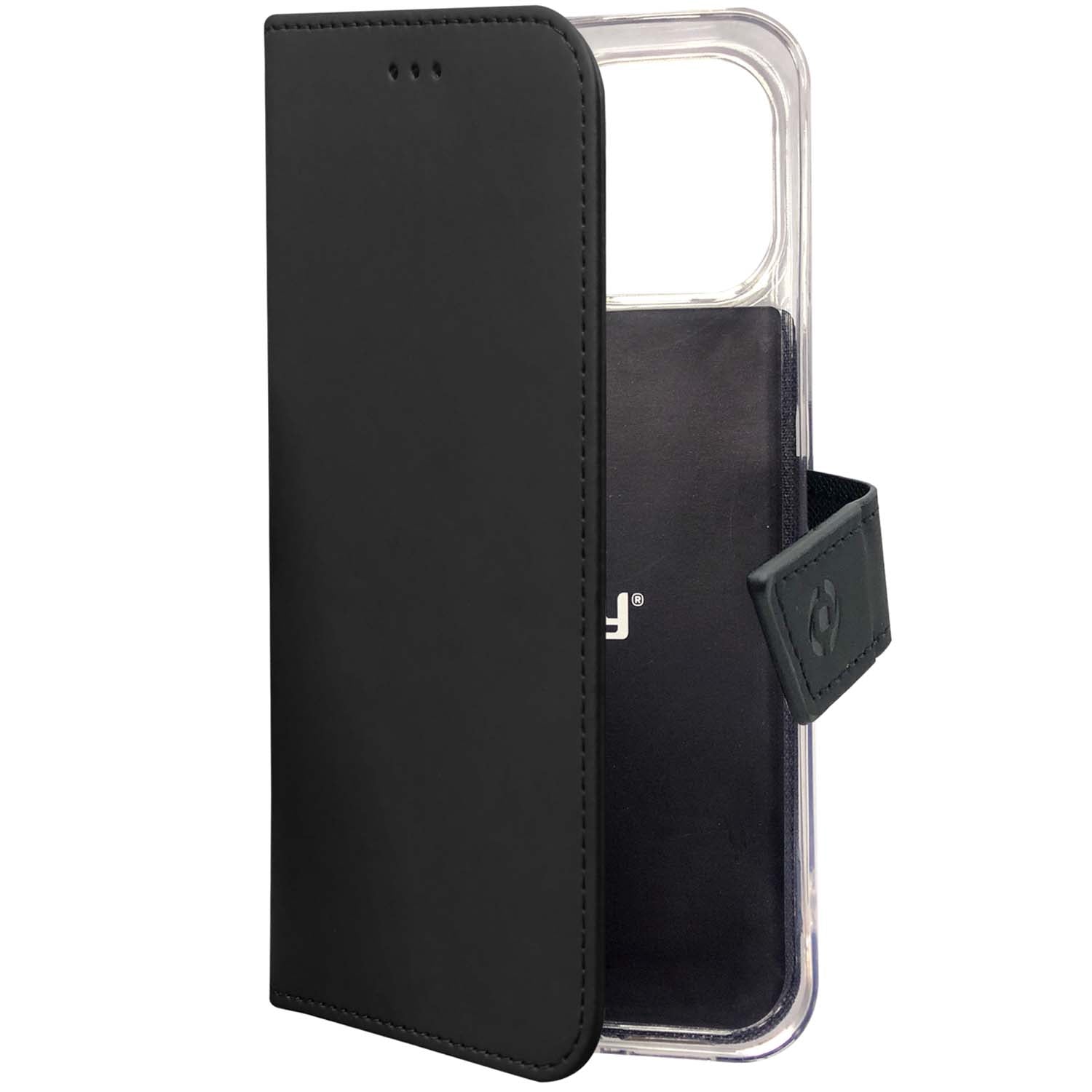 iPhone 18/17 Pro Wallet Case, Black, Eco-Leather