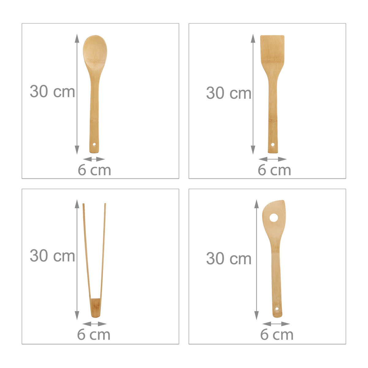 kitchen utensil set in 6 parts Bamboo