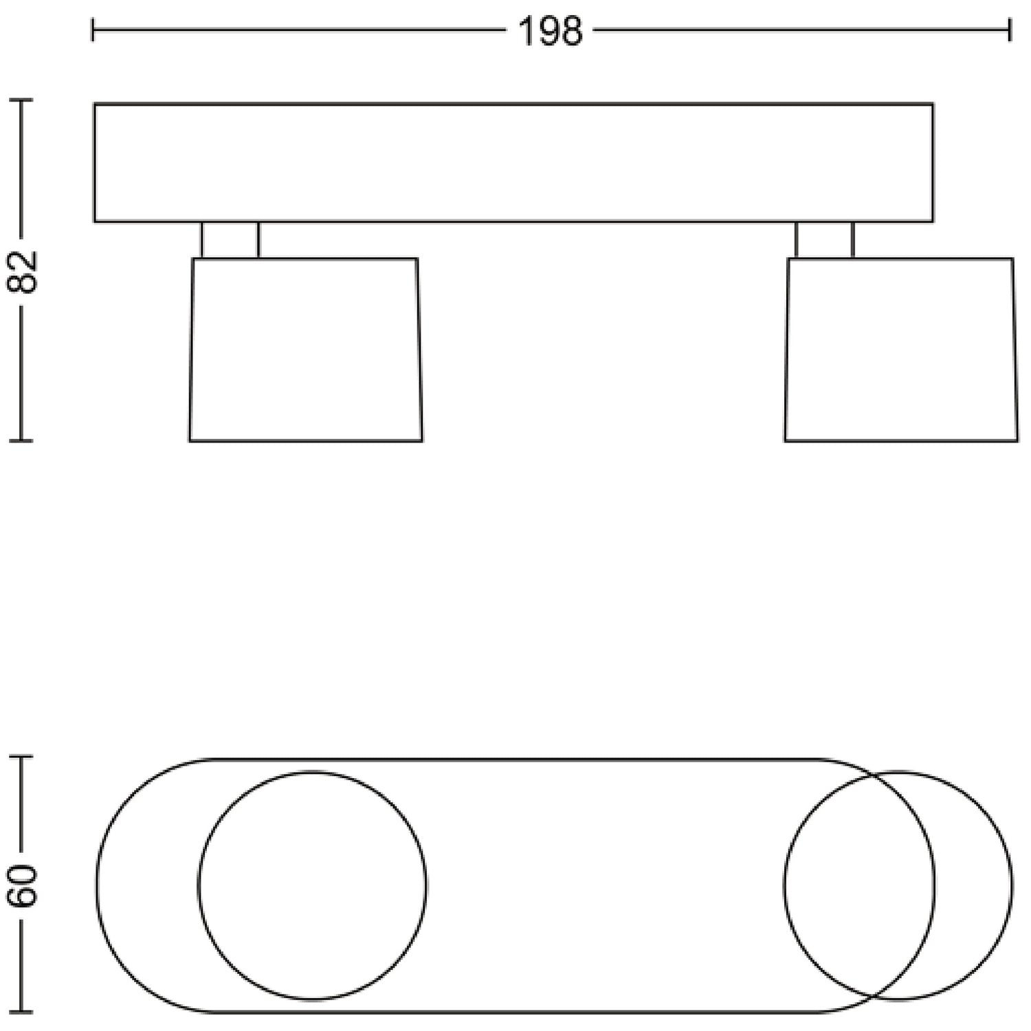 myLiving Star 4 Spot WarmGlow Dim 2x4.5W Sv