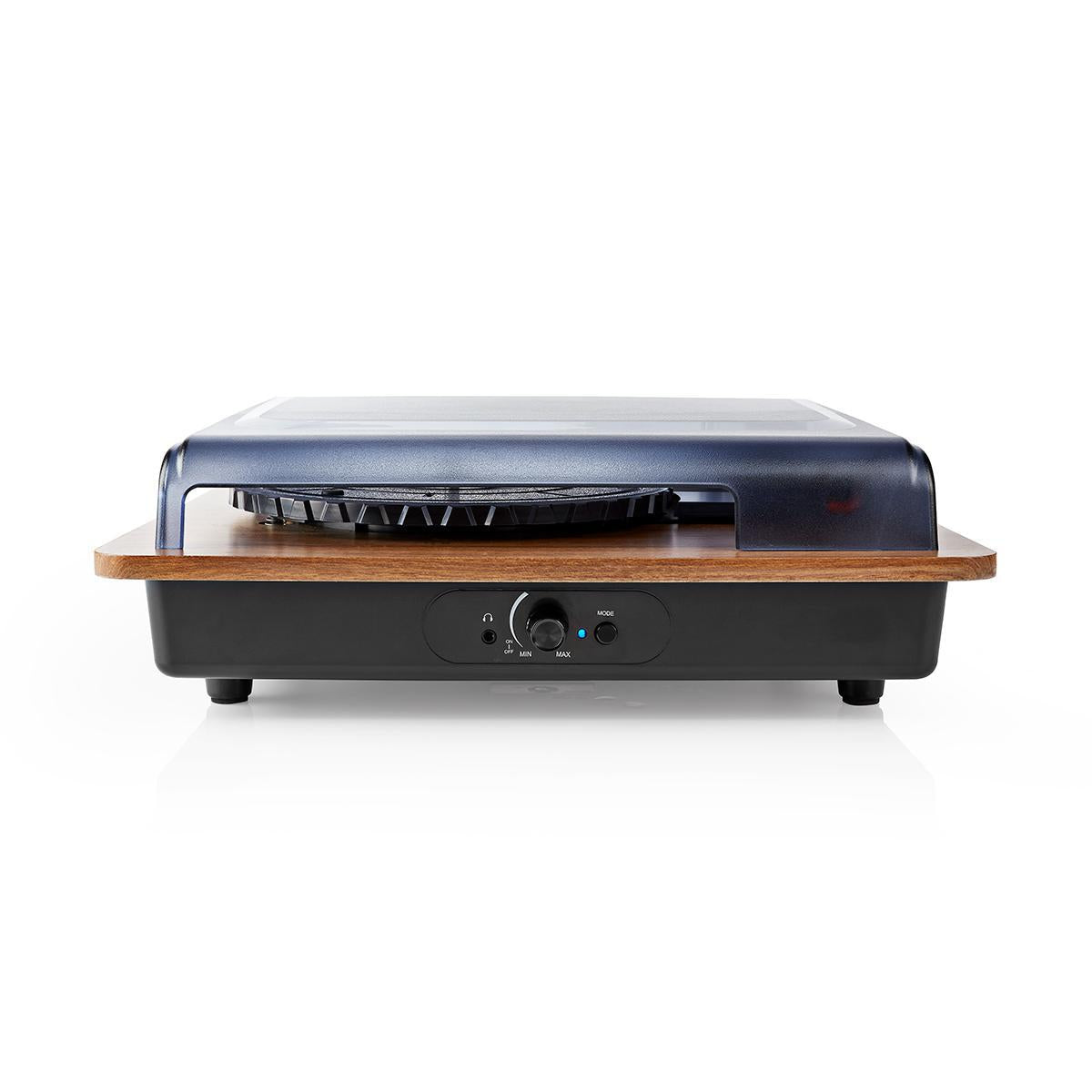 record player | 33 / 45 / 78 rpm | Belt Drive | 1x Stereo RCA | 9 W| Built-in (pre)amplifier | ABS / MDF | Brown / Black
