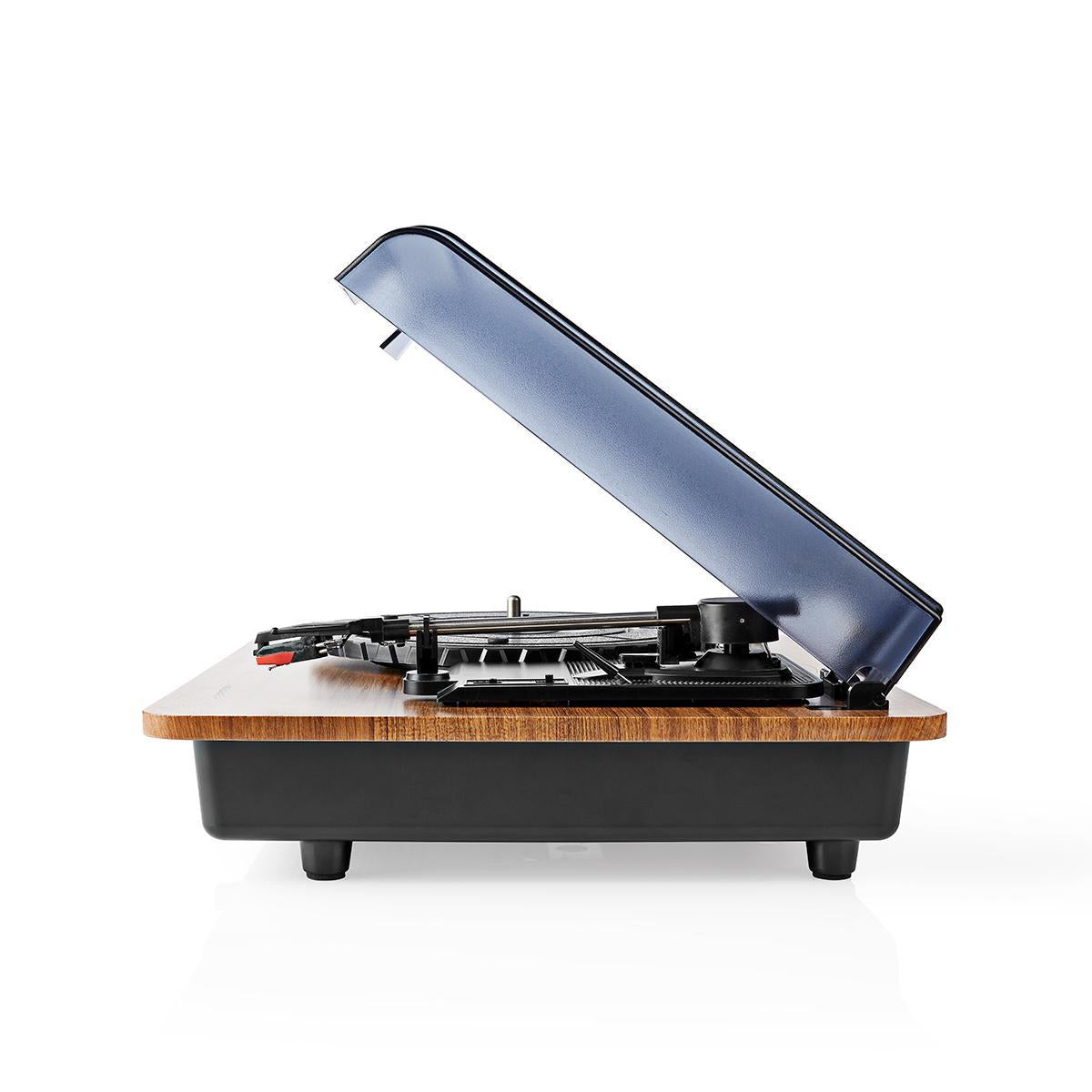 record player | 33 / 45 / 78 rpm | Belt Drive | 1x Stereo RCA | 9 W| Built-in (pre)amplifier | ABS / MDF | Brown / Black