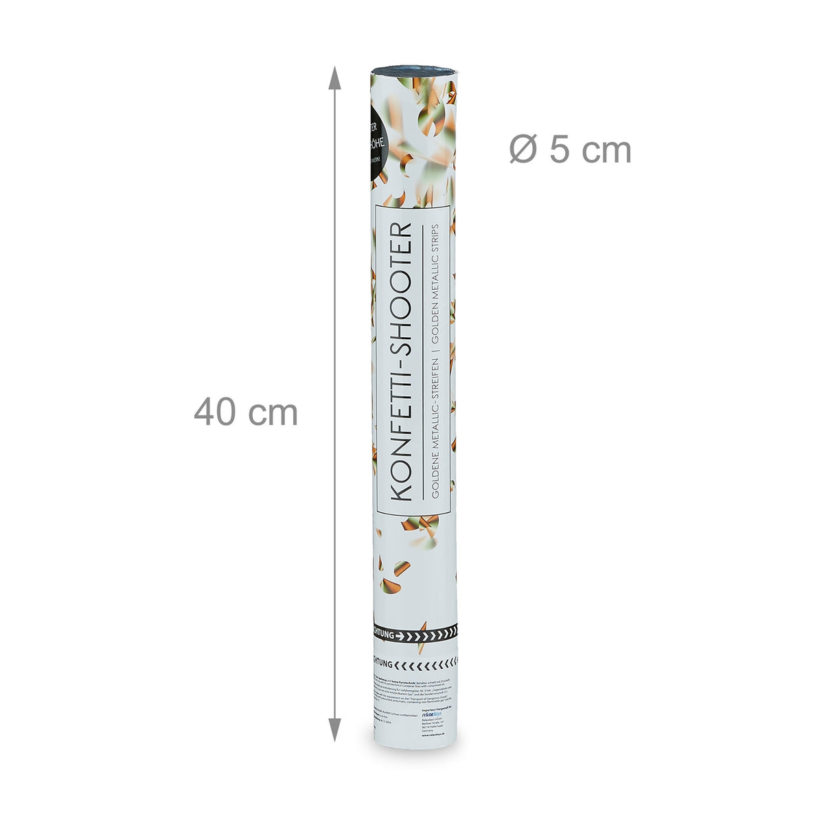 set of 12 Party Poppers "Golden rain" 40 cm