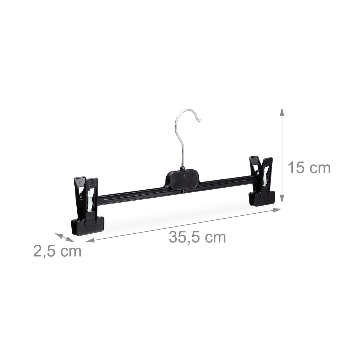 set of 12 trouser hangers in plastic