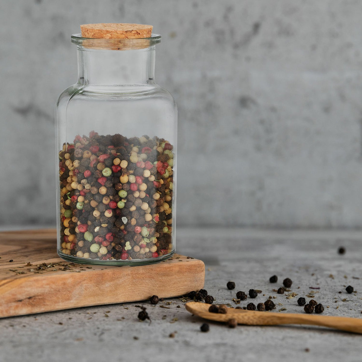 set of 20 spice jars with cork lids