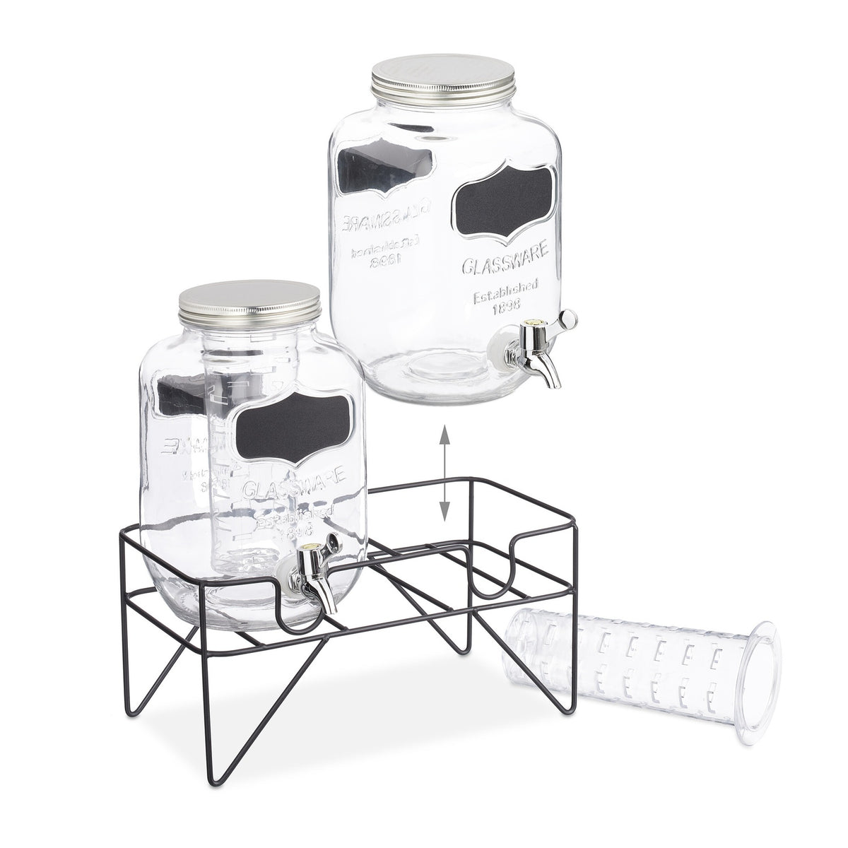 set of 2 beverage pumps 4L with stand