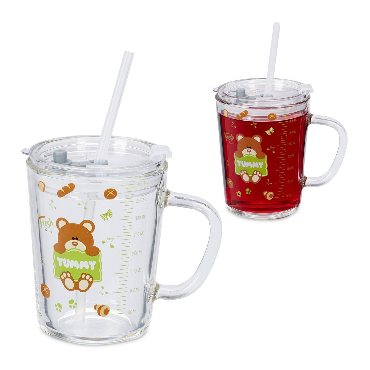 set of 2 children's glasses with a bear motif