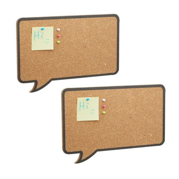 set of 2 cork boards speech bubble