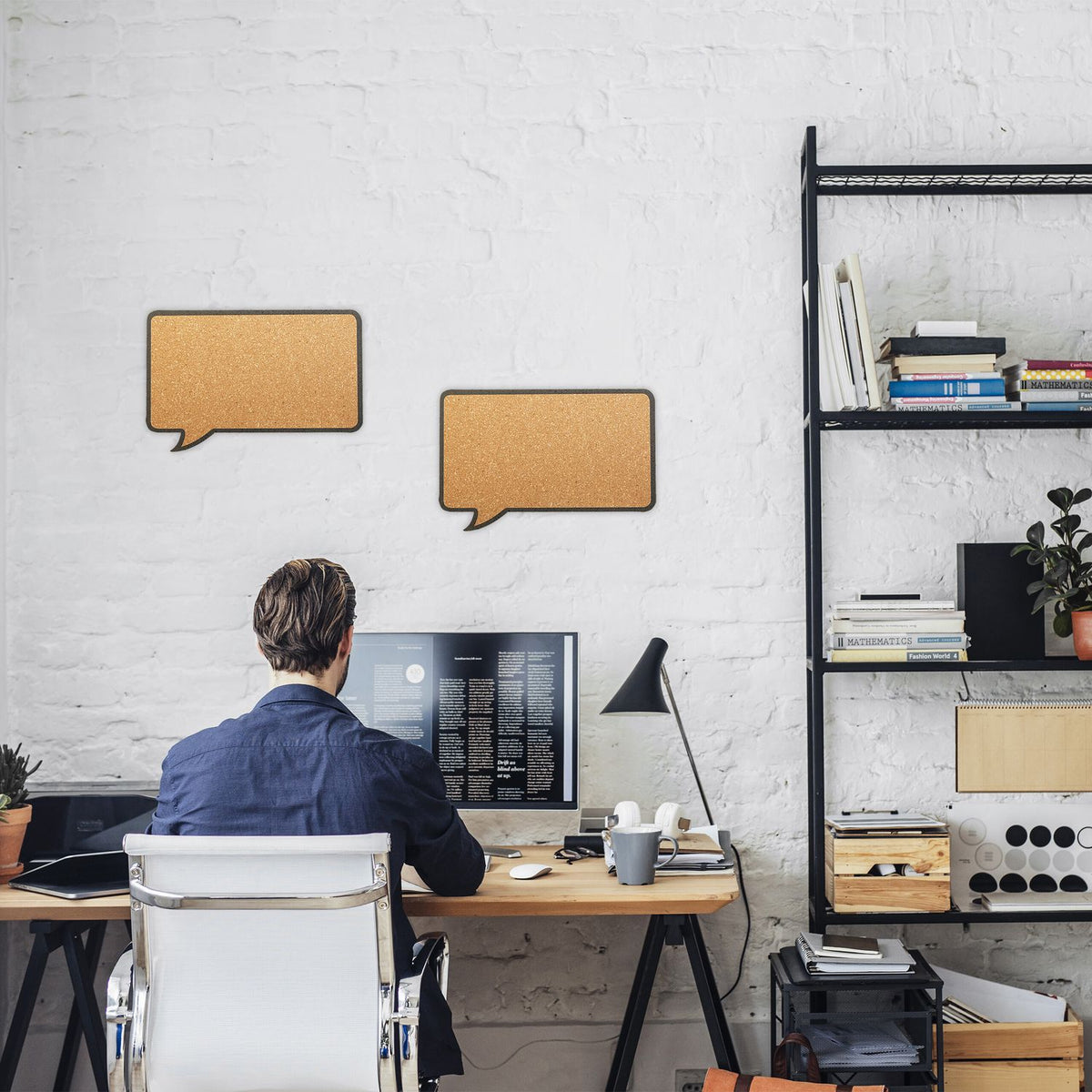 set of 2 cork boards speech bubble