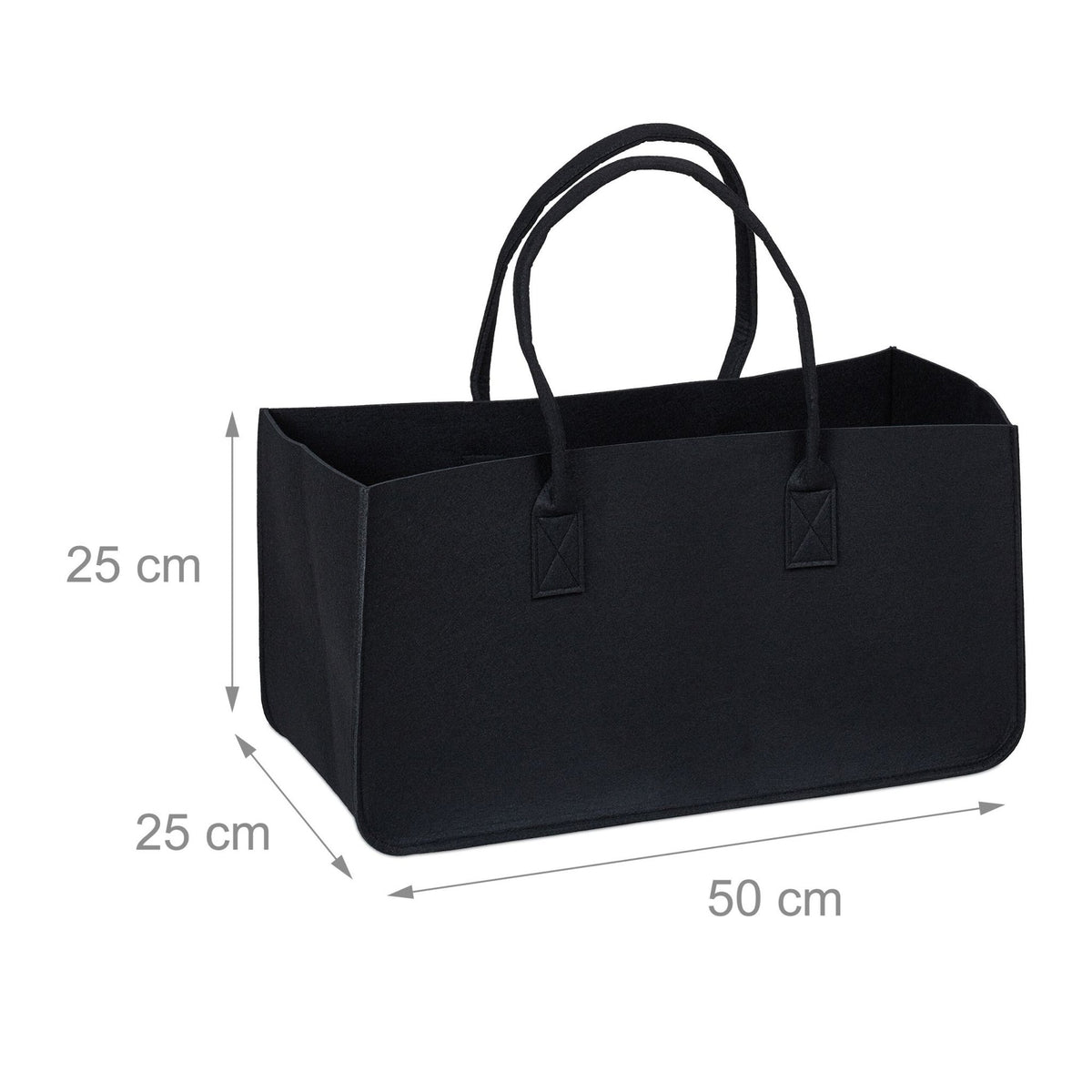 set of 2 firewood sacks made of felt Black