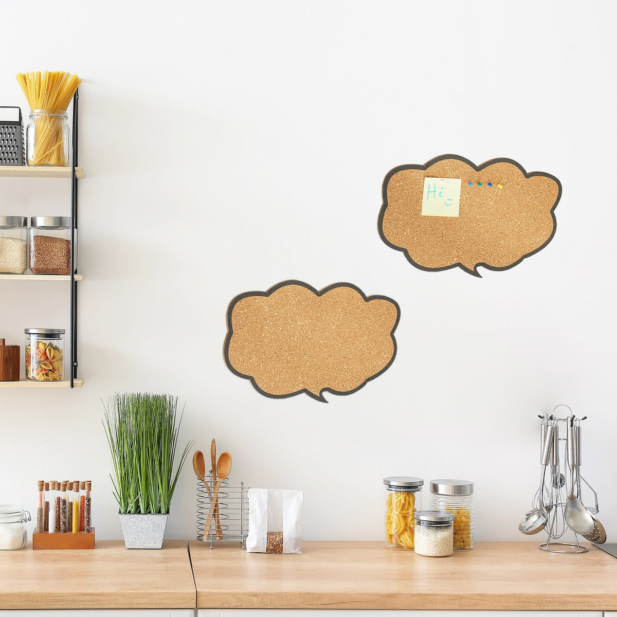 set of 2 pin boards made of cork thought clouds