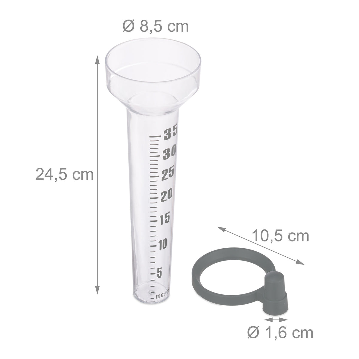 set of 2 rain gauges with holder