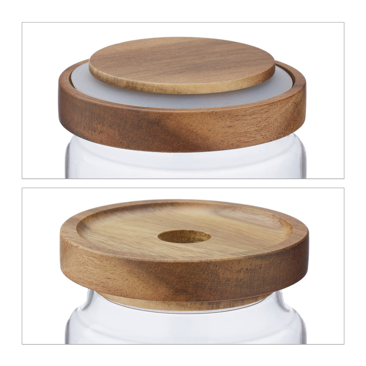 set of 2 storage jars with lids 1.5 litres
