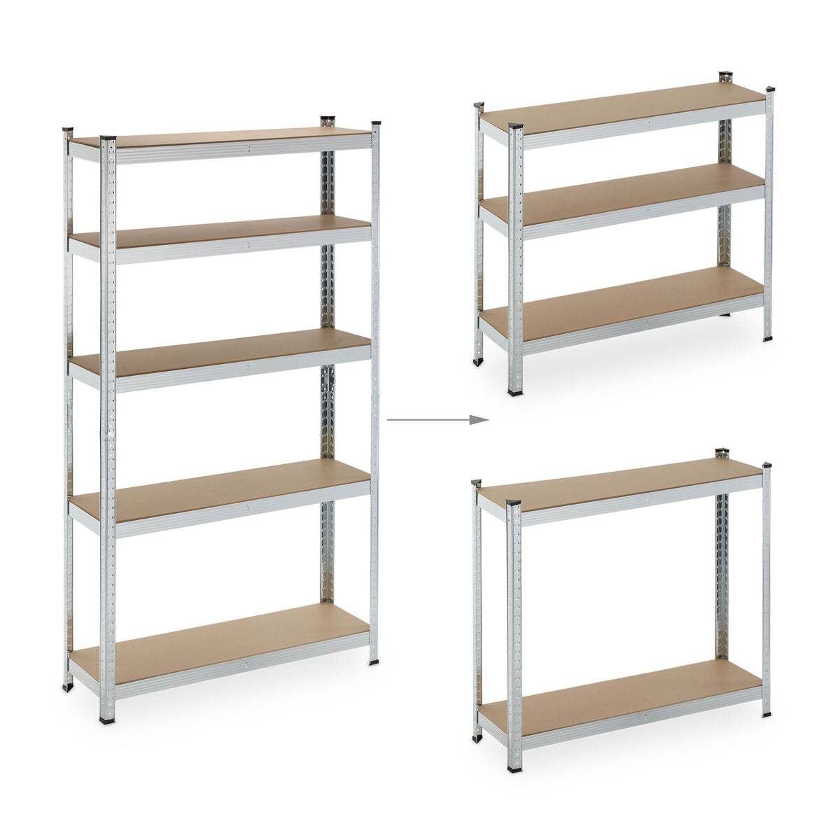 set of 2 sturdy shelves with 5 levels
