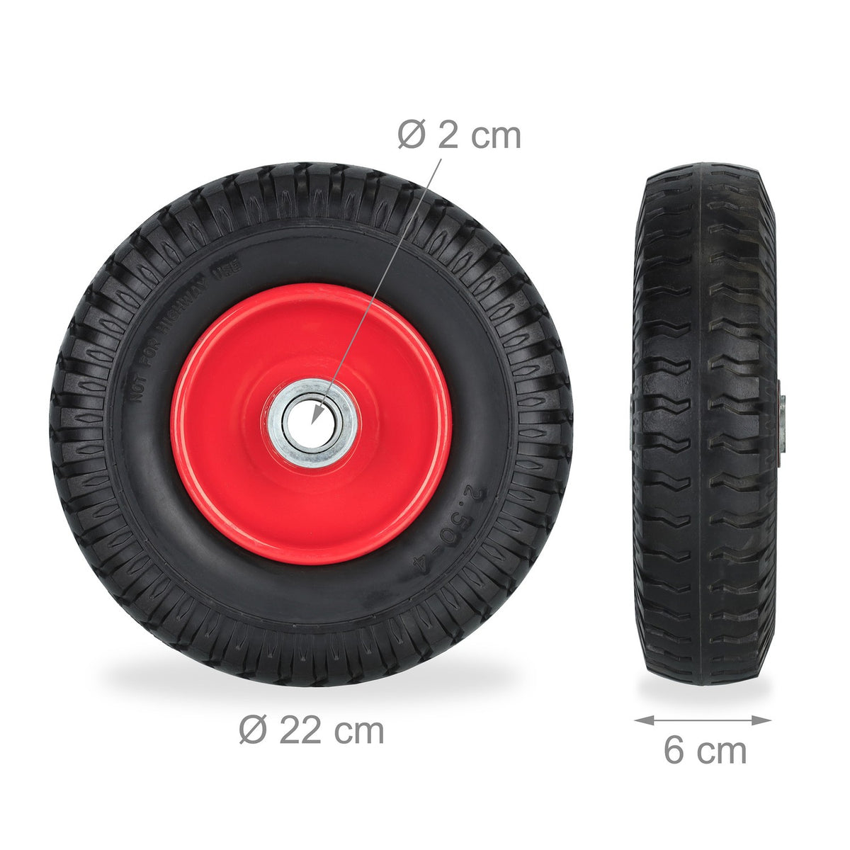 set of 2 wheelbarrow wheels 2.50-4