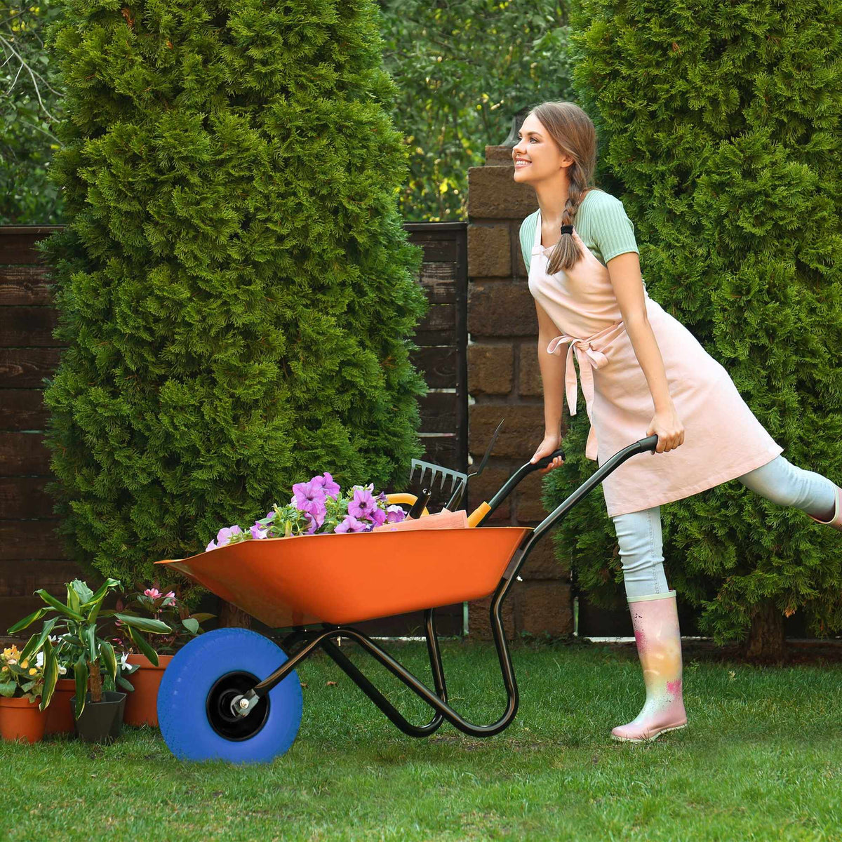 set of 2 wheelbarrow wheels 3.00-4