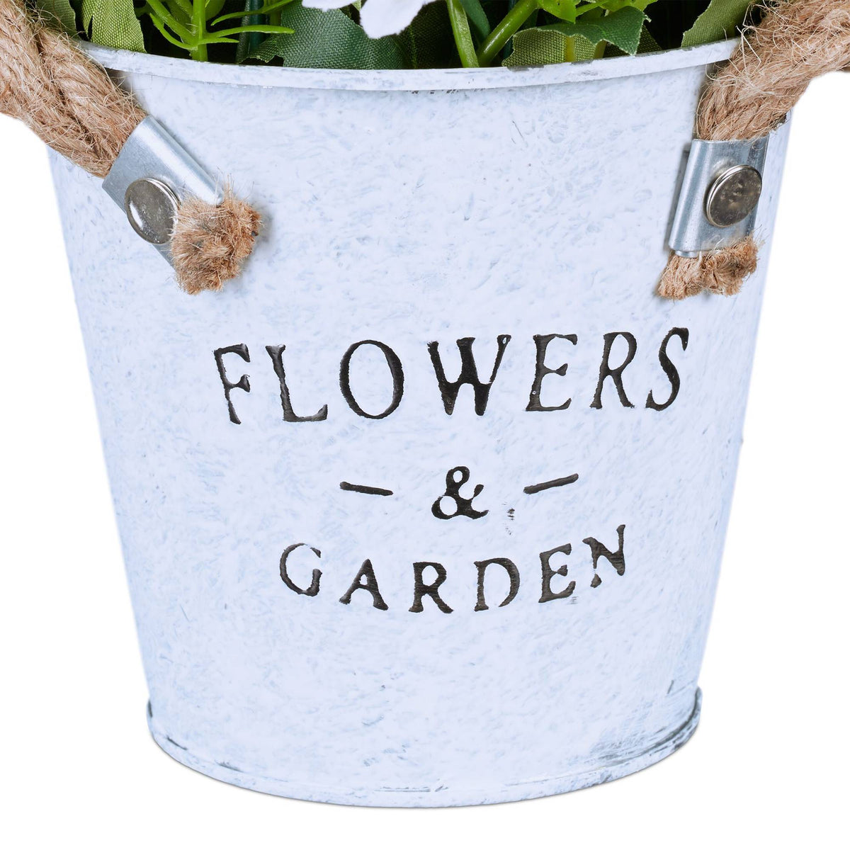 set of 3 artificial flowers in pot