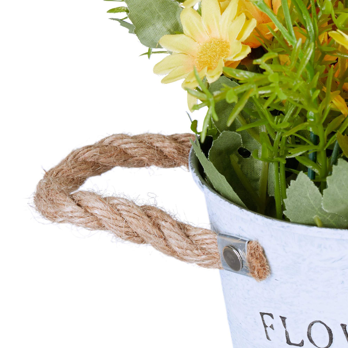 set of 3 artificial flowers in pot
