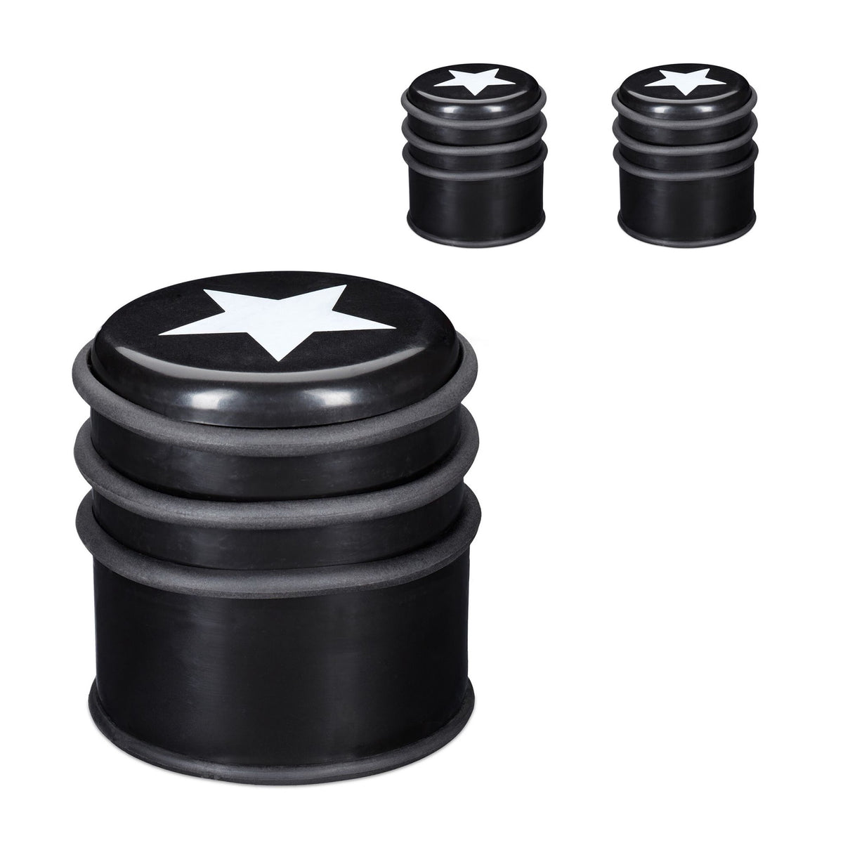 set of 3 door stops with star motif