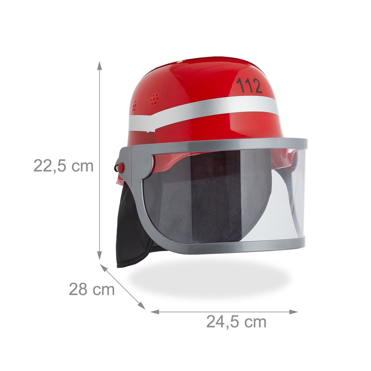 set of 4 firefighter helmets for children in red
