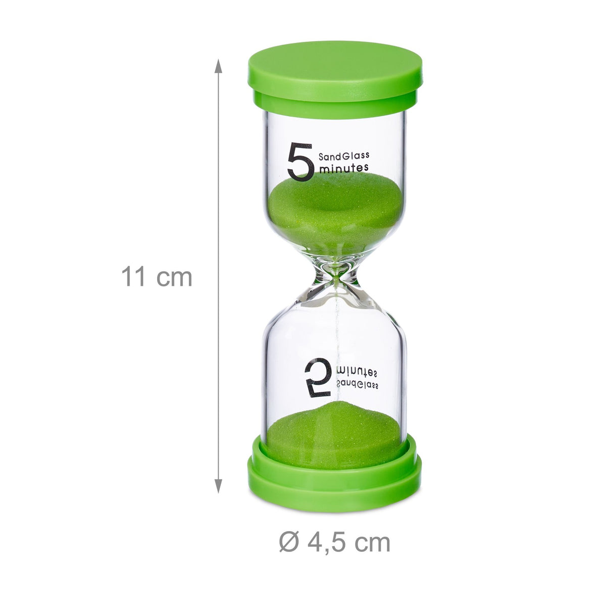 set of 6 hourglasses for children