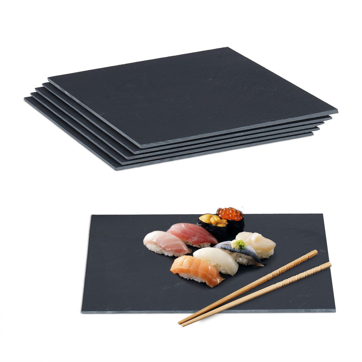 set of 6 slate tiles 40 x 30 cm
