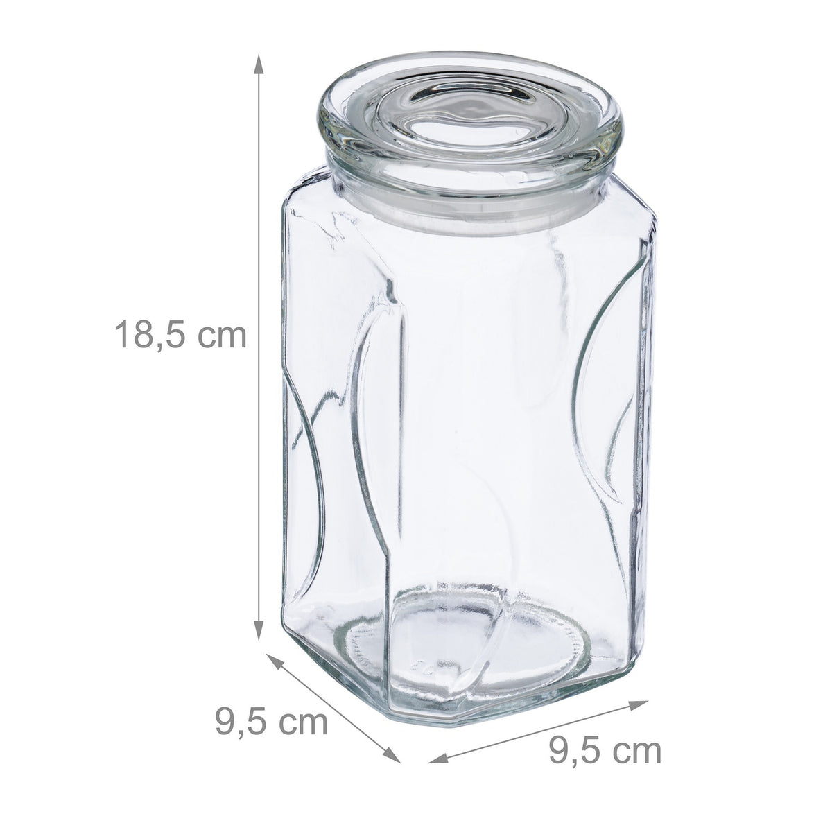 set of 6 storage jars with lids 1000 ml