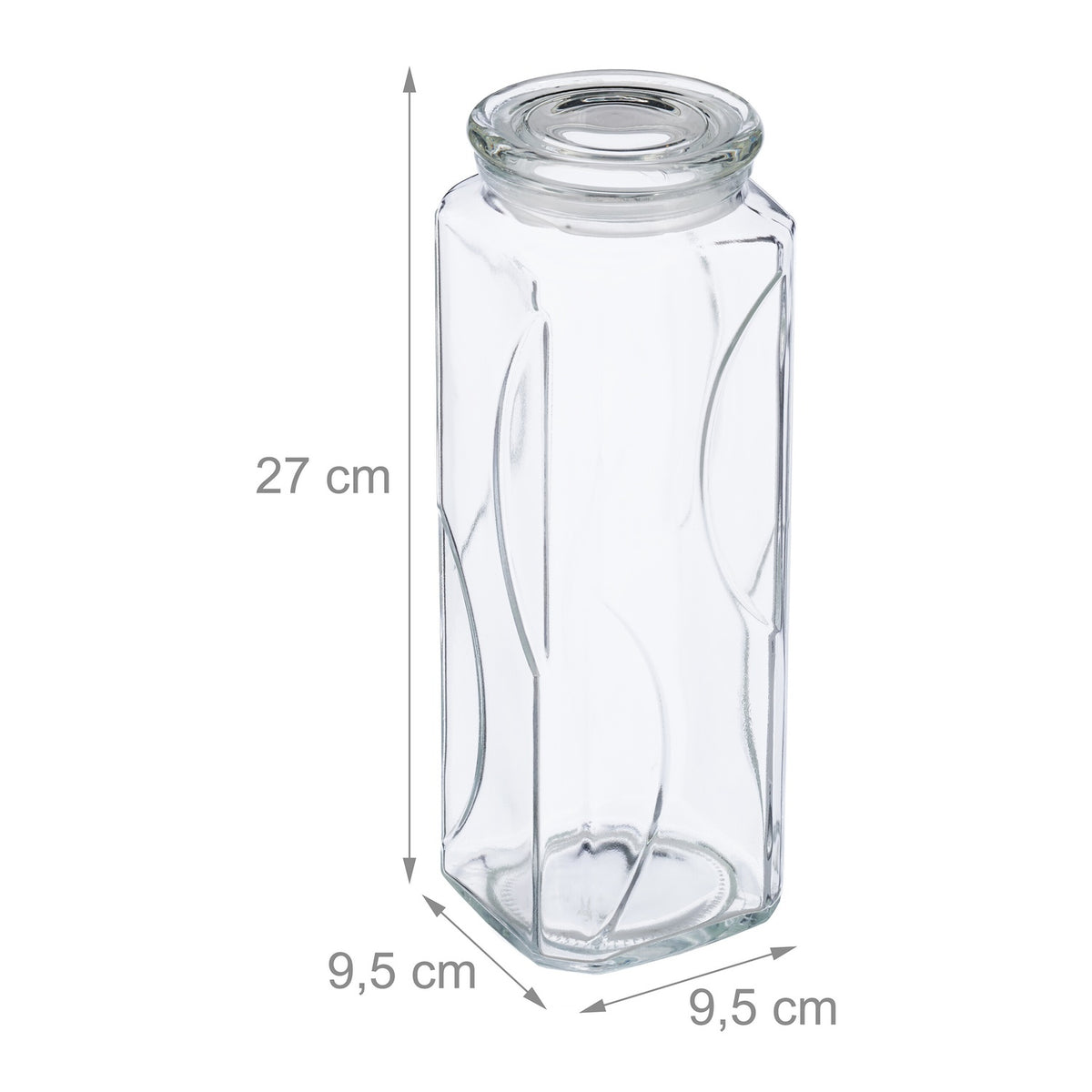 set of 6 storage jars with lids 1650 ml
