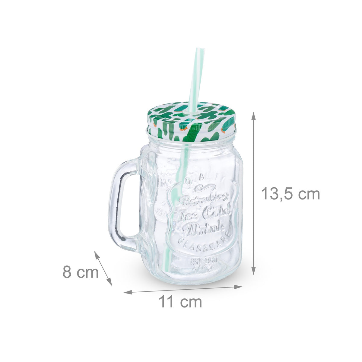 set of 8 drinking glasses with cactus lids