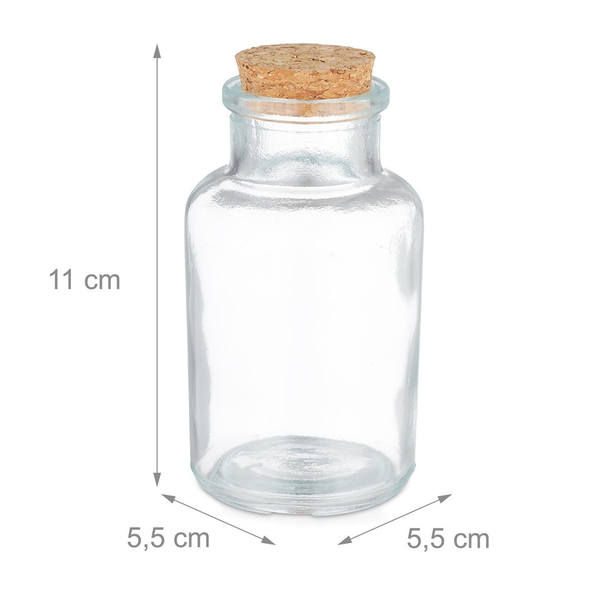 set of 8 spice jars with cork lids