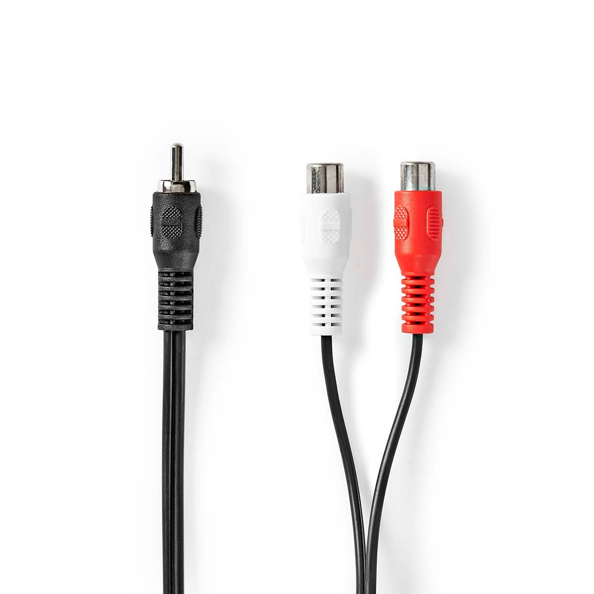 subwoofer Cable | RCA Male | 2x RCA Female | Nickel plated | 0.20 m | Round | 5.0 x 2.5 mm | Black | Blisters