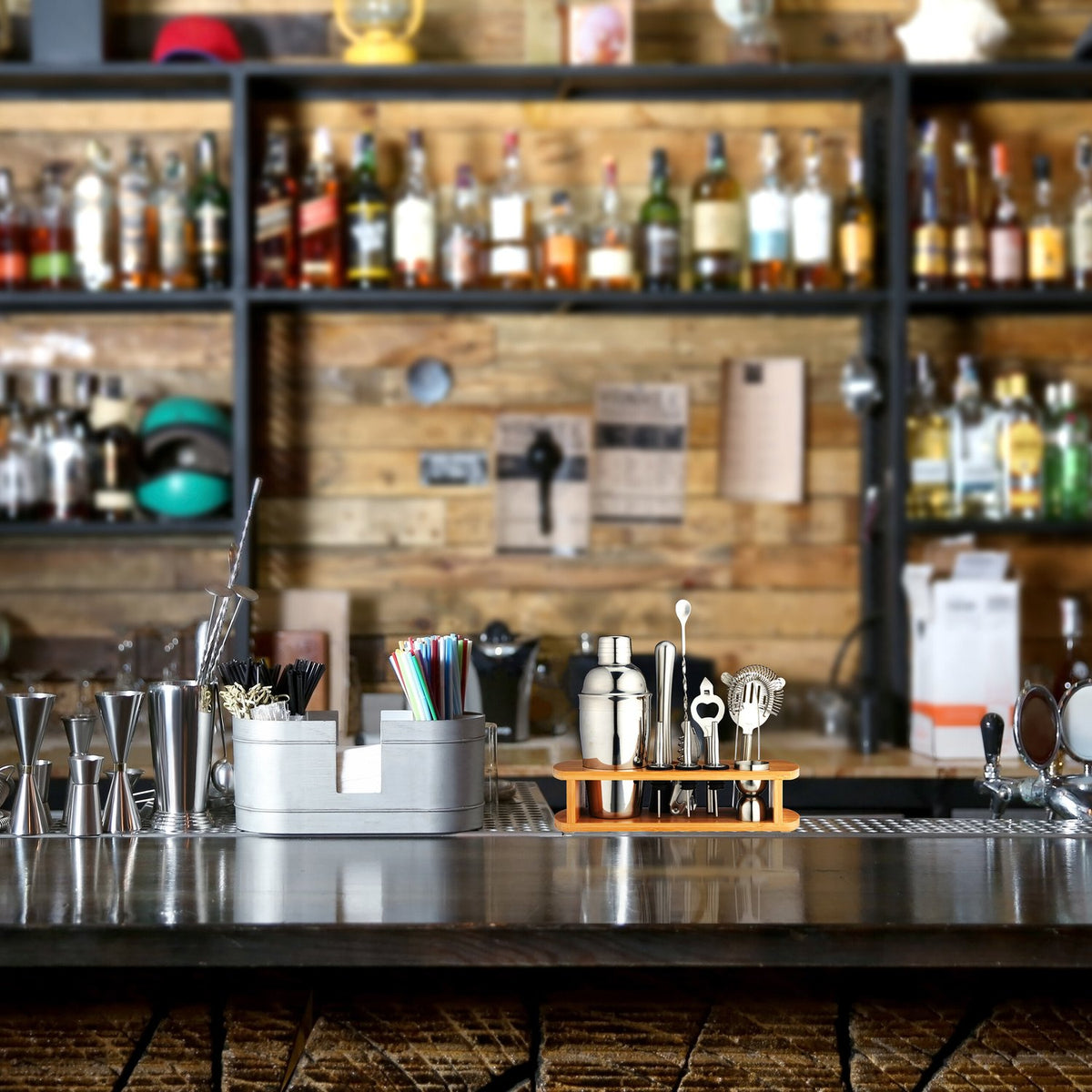 the 12-piece cocktail set with stand