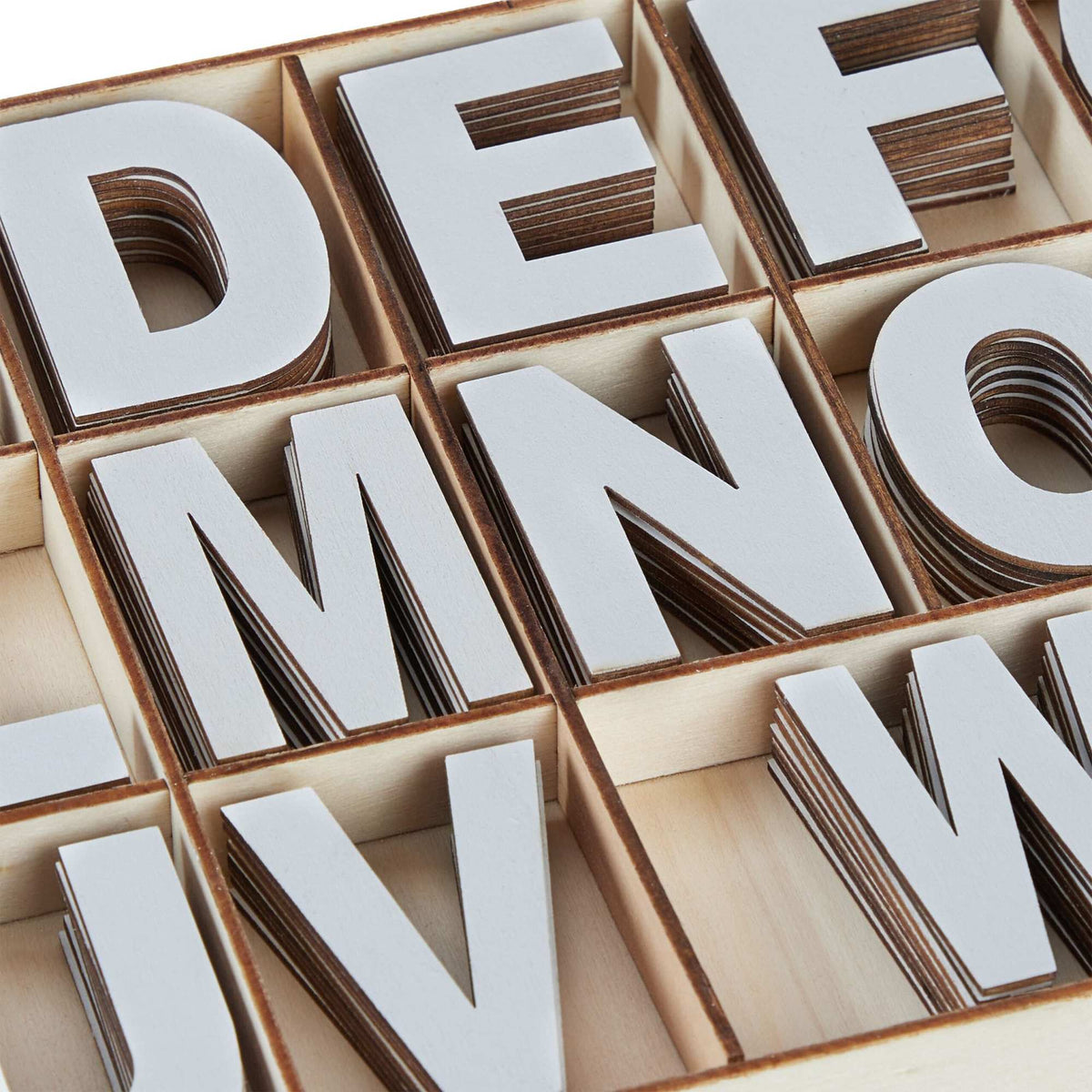 wooden letter set with 208 parts